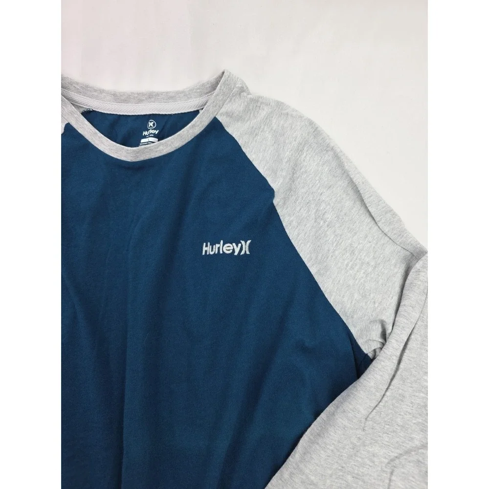 Hurley Shirt Men's Blue-Green/Gray Long Sleeve T-Shirt Size Large - Picture 4 of 14
